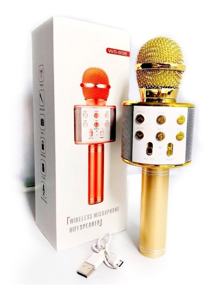 Microfono Karaoke Parlante Bluetooth Efectos Voz Inalambrico 858l